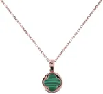 Bronzallure Four Leaf Clover Charm Necklace Malachite