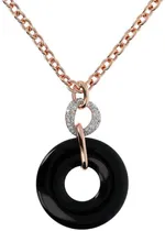 Bronzallure Double Pendant Necklace Black Onyx