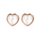 Bronzallure Heart Earrings In Natural Stone Rose Gold/White Mop