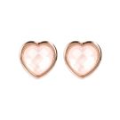 Bronzallure Heart Earrings In Natural Stone Rose Gold/Pink Mop