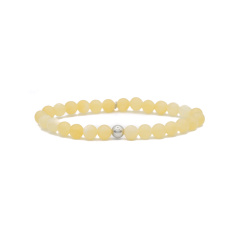 Sparkling Jewels Yellow Calcite & Silver Bead Bracelet Small