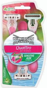 Wilkinson Sword Quattro Women Sensitive Razors (3pcs)
