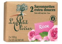 Le Petit Olivier 2 Extra Mild Soap Bars Rose (2x100g)