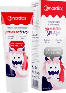 Nordics Natural Kids Toothpaste Strawberry Splash With Probiotic (50mL)