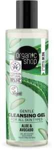 Organic Shop Gentle Cleansing Gel For All Skin Types Avocado & Aloe (200mL)