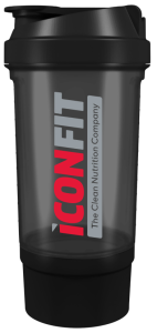 ICONFIT Shaker W. Bottom Storage (500mL) Black