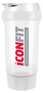 ICONFIT Shaker W. Bottom Storage (500mL) White