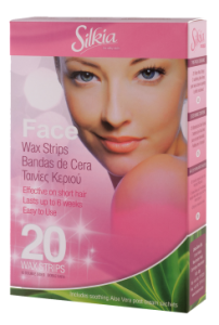Silkia Hair Removal Wax Stripes for Face with Aloe Vera Cream (20pcs)