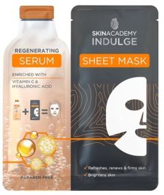Skin Academy Indulge Serum Sheet Mask Regenerating 1 Dry Sheet Mask + Serum (25mL)