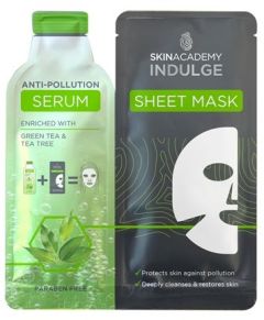 Skin Academy Indulge Serum Sheet Mask Anti-pollution 1 Dry Sheet Mask + Serum (25mL)