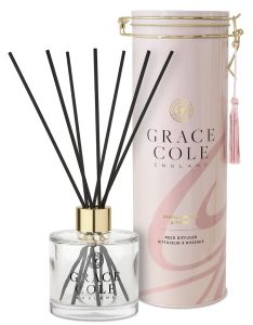 Grace Cole Luxury Reed Diffuser In Decorative Tin Vanilla Blush & Peony (200mL)