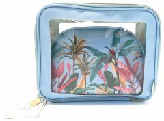Danielle Botanical Palm Blue Travel 2in1 Bag Duo Set