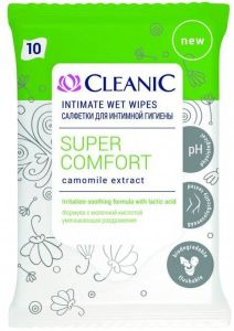 Cleanic Super Comfort Intimate Hygiene Wipes (10pcs)
