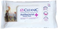Cleanic Travel Antibacterial Refreshing Travel Wipes (40pcs)
