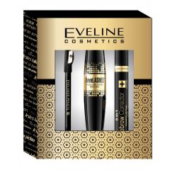 Eveline Cosmetics Eye Make-Up Gift Set: Eye Liner Pencil, Mascara, Eyebrow Corrector