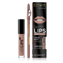 Eveline Cosmetics OH! My Lips Liquid Matt Lipstick & Lip Liner No. 01 Neutral Nude