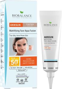 Bio Balance Tinted Medium Aknsun Matifying Face Aqua Fusion Sun Protection Cream SPF50+ (40mL)