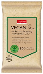 Purederm Vegan Make-up Cleansing Towelettes "Cica" (30pcs)