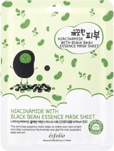 Esfolio Pure Skin Niacinamide Black Bean Essence Mask Sheet (25mL)