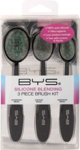 BYS Silicone Blending Brush Kit Clear With Glitter (3pcs)