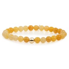 Sparkling Jewels Yellow Jade & Gold Bead Bracelet Large