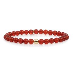Sparkling Jewels Red Agate & Gold Bead Bracelet Large