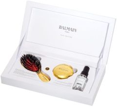 Balmain Hair Luxurious Golden Spa Brush Mini Boarhair & Golden Mirror