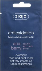 Ziaja Acai Berry Overnight Face and Neck Mask for Flabby, Dull and Sensitive Skin (7mL)